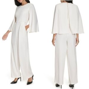 Calvin Klein Cream Jumpsuit with Cape Sleeves